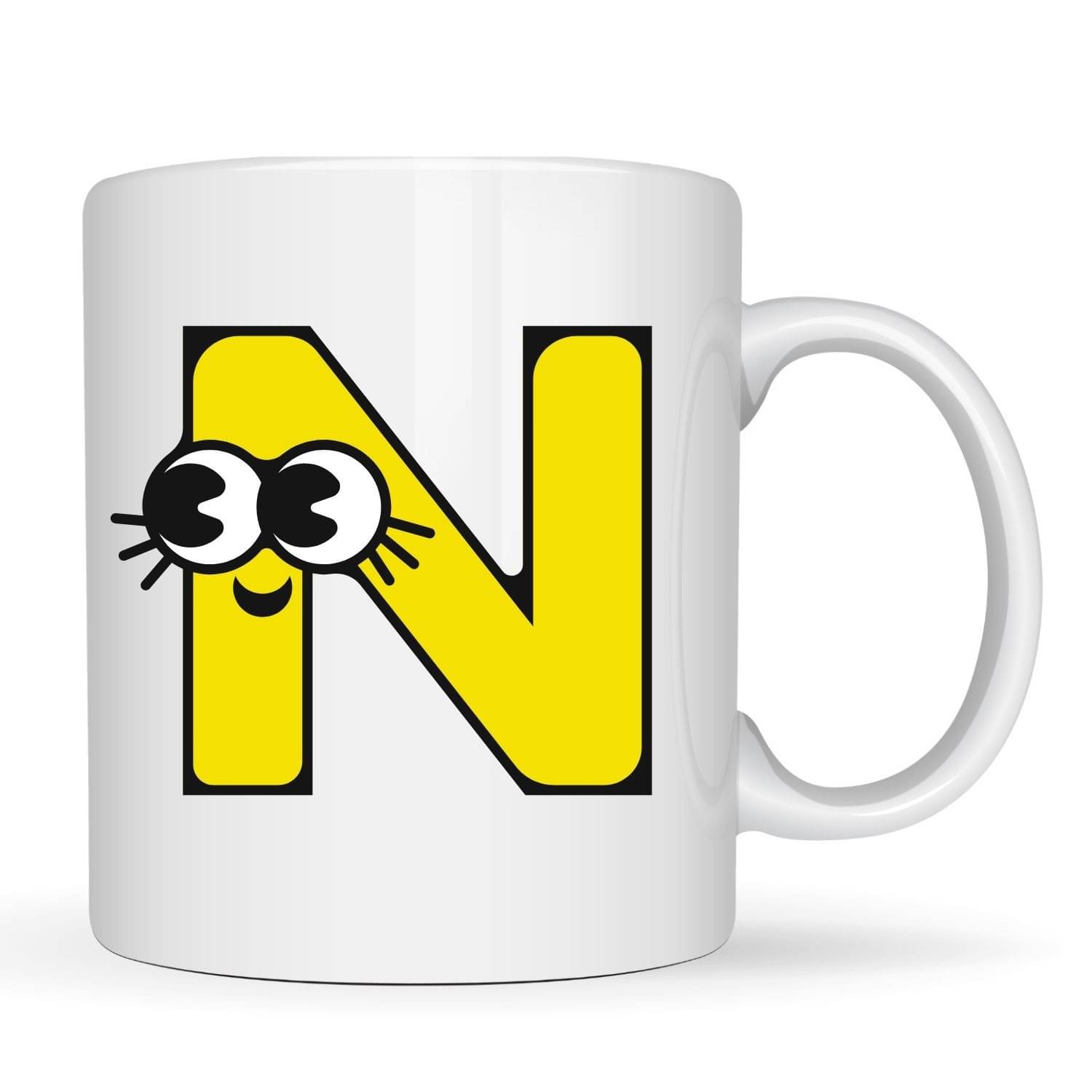    			maddock corp Cute Alphabet Mug N Ceramic Coffee Mug 350 mL ( Pack of 1 )