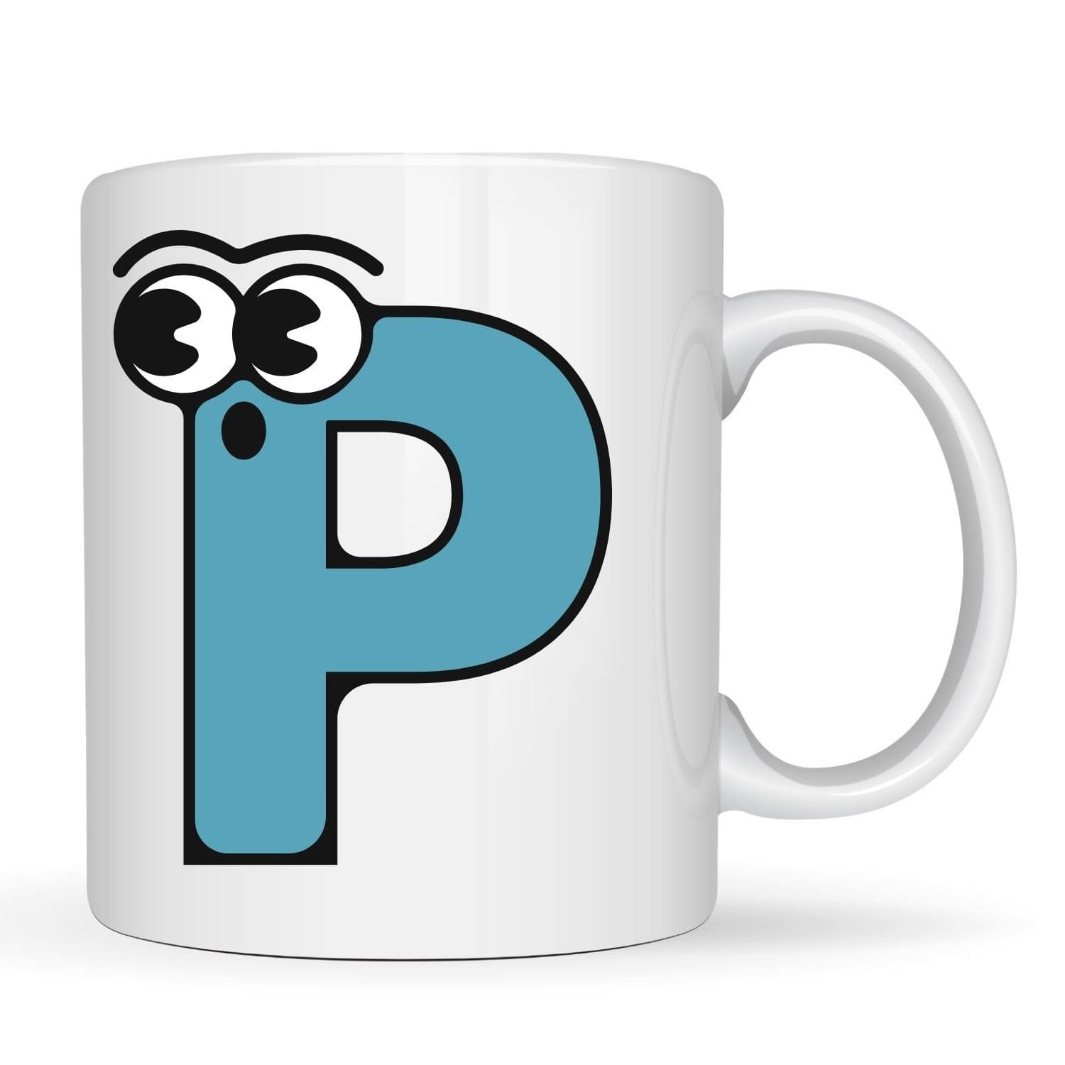     			maddock corp Cute Alphabet Mug P Ceramic Coffee Mug 350 mL ( Pack of 1 )