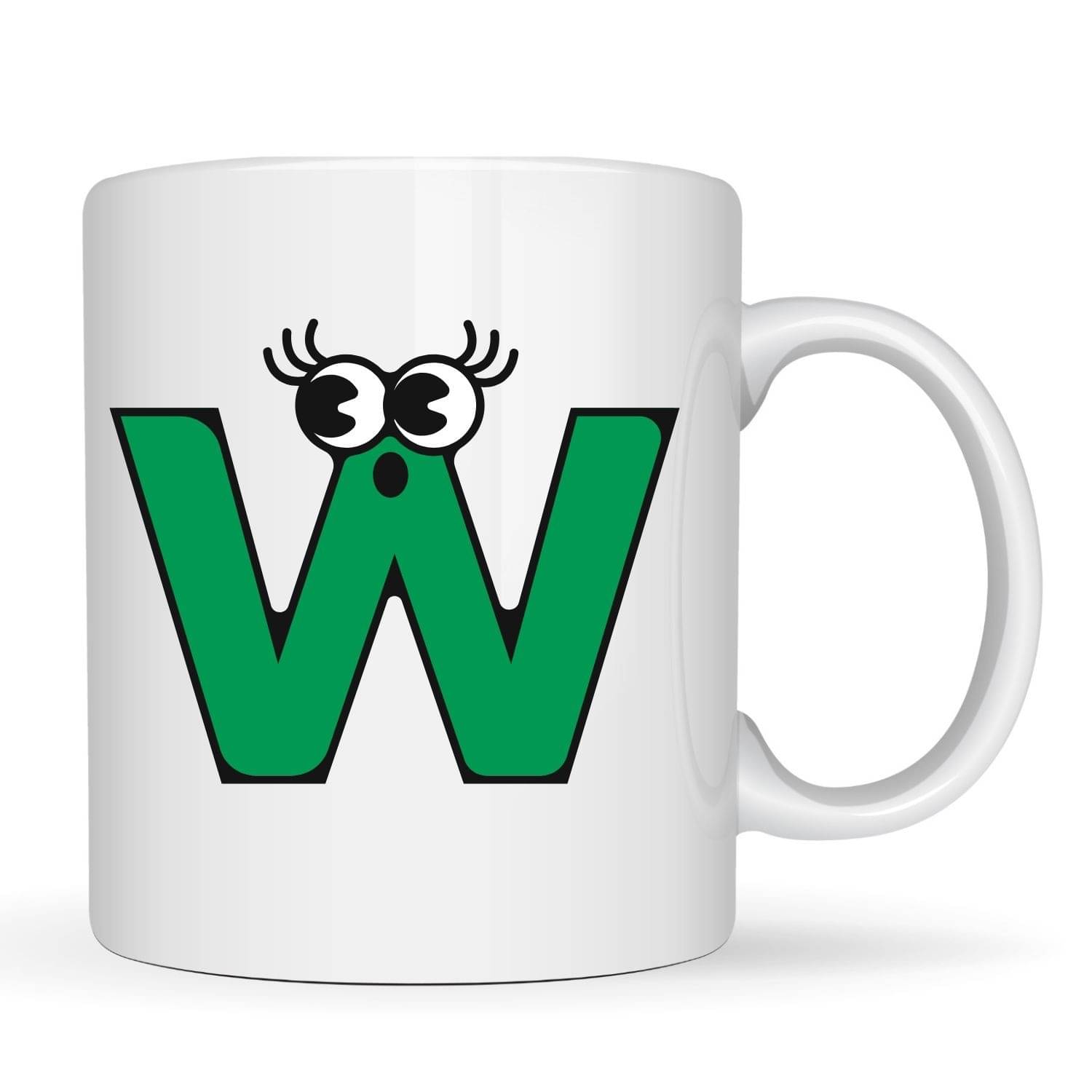     			maddock corp Cute Alphabet Mug W Ceramic Coffee Mug 350 mL ( Pack of 1 )