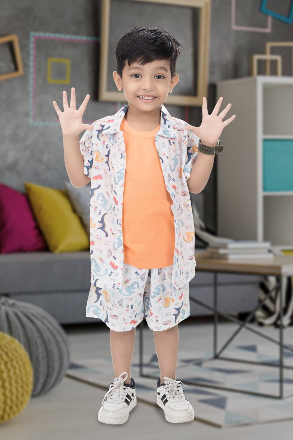     			s muktar garments Pack of 1 Baby Boys Cotton Blend T-Shirt & Shorts Set ( Multicolor )
