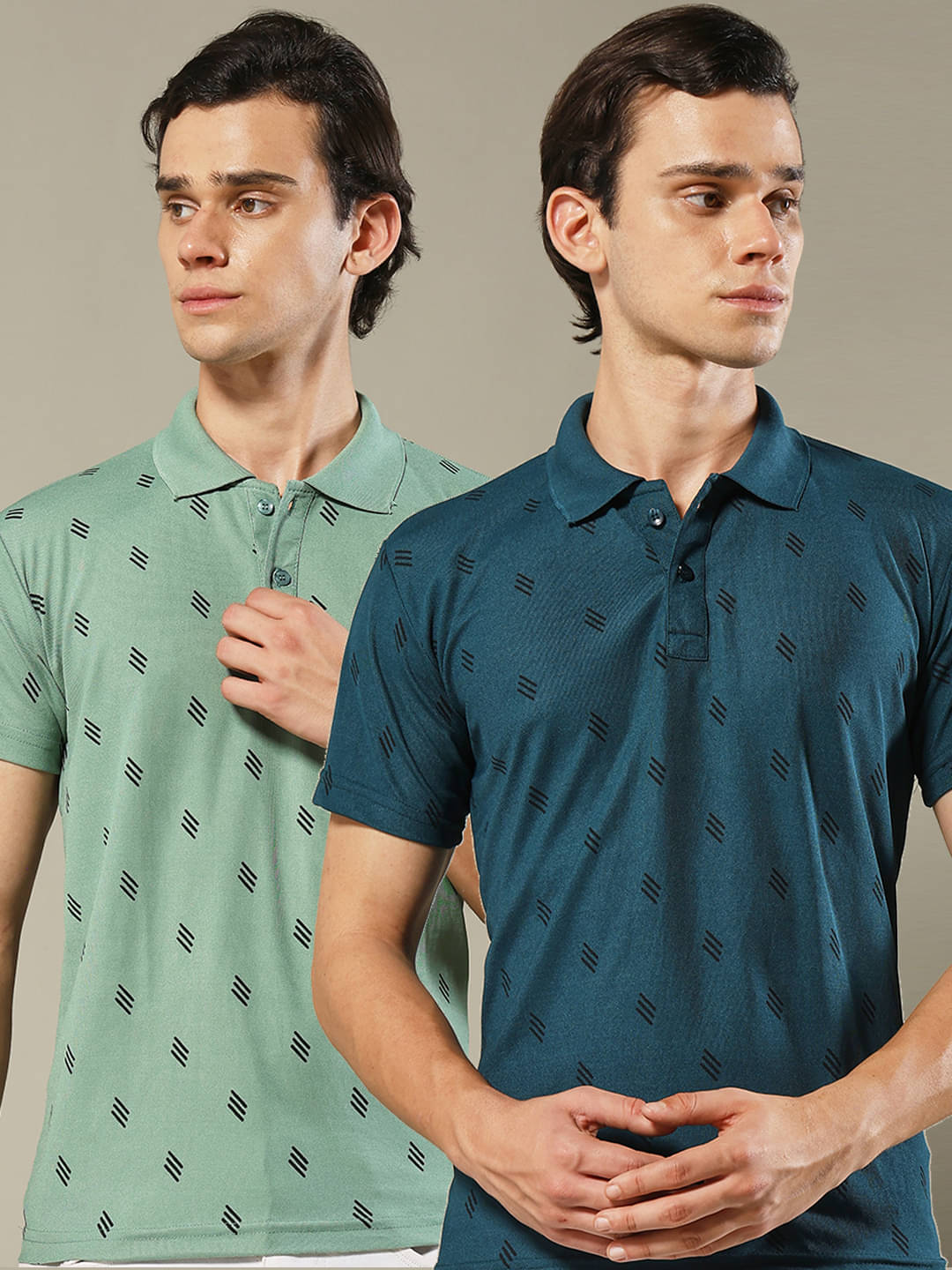 stelvin Men Polyester Regular Fit Printed Polo T Shirt ( Green ) stelvin Men Polyester Regular Fit Printed Polo T Shirt ( Green )