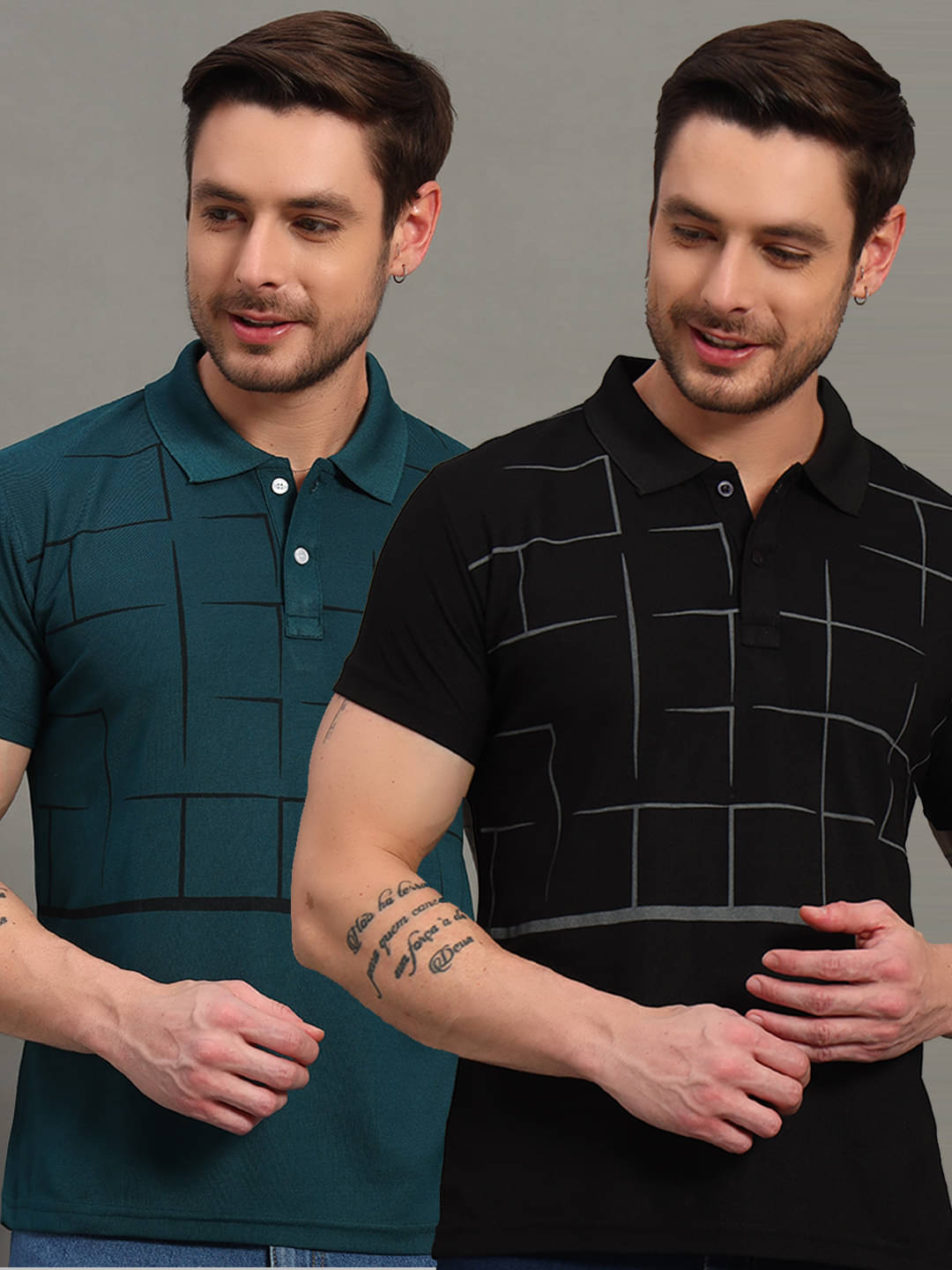     			stelvin Men Polyester Regular Fit Printed Polo T Shirt ( Black )
