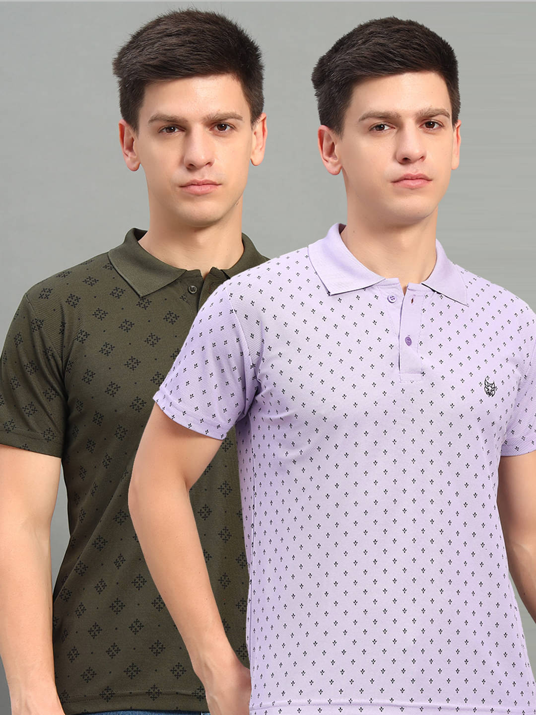     			stelvin Men Polyester Regular Fit Printed Polo T Shirt ( Lavender )
