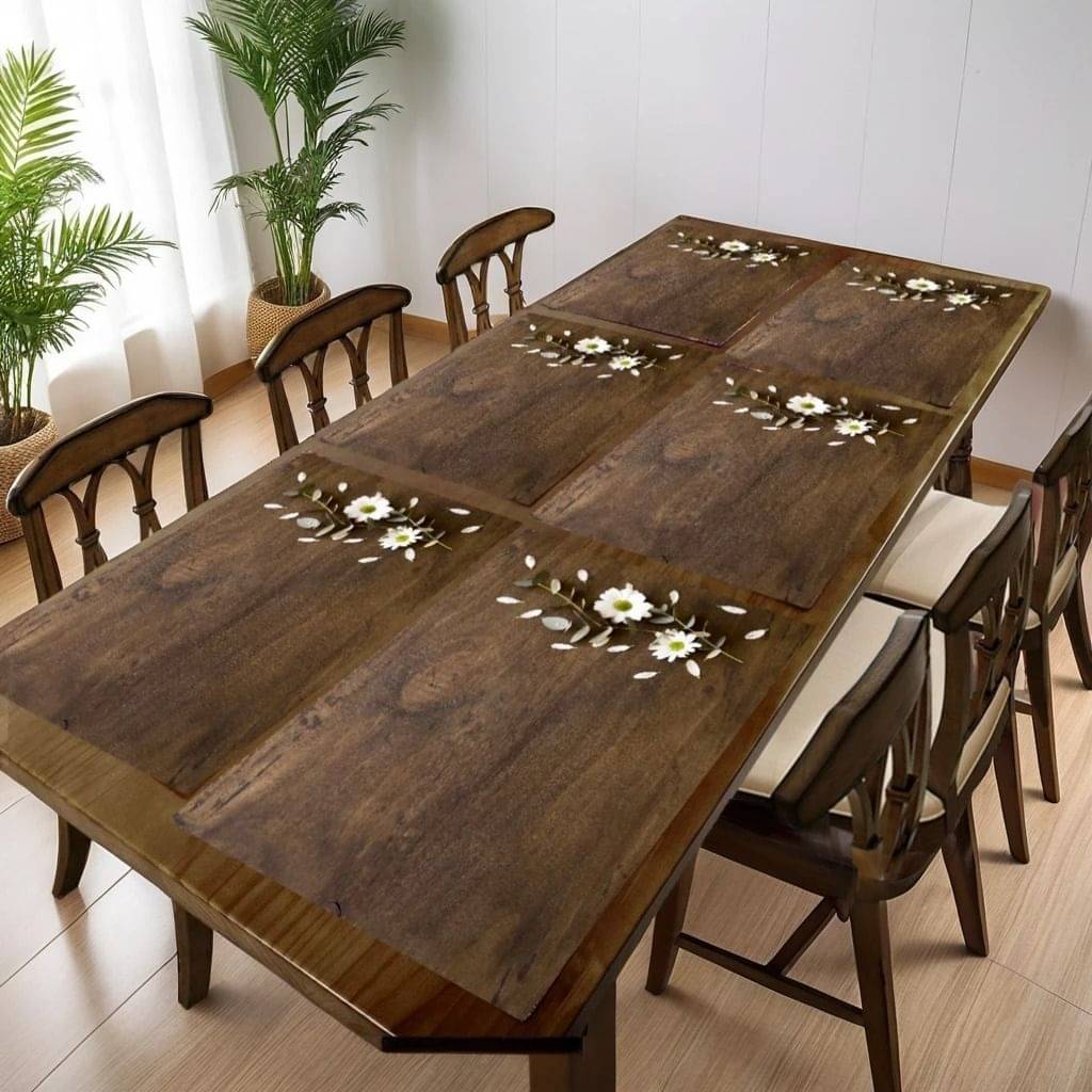     			trendy Rabbit PVC Floral Rectangle Table Mats ( 40 cm x 30 cm ) Pack of 6 - Multi