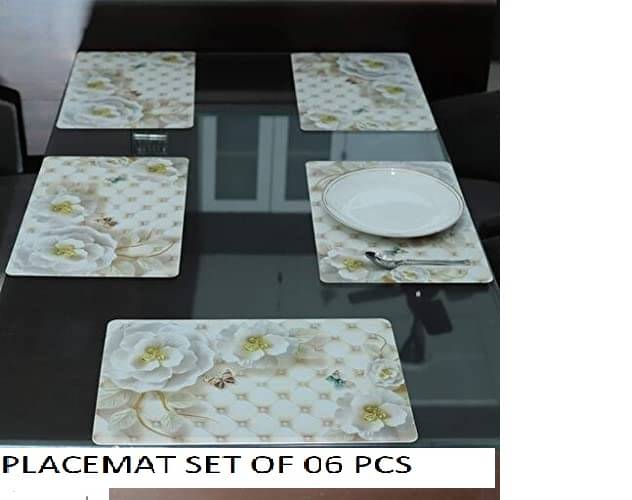trendy Rabbit PVC Floral Rectangle Table Mats ( 40 cm x 30 cm ) Pack of 6 - Multi trendy Rabbit PVC Floral Rectangle Table Mats ( 40 cm x 30 cm ) Pack of 6 - Multi