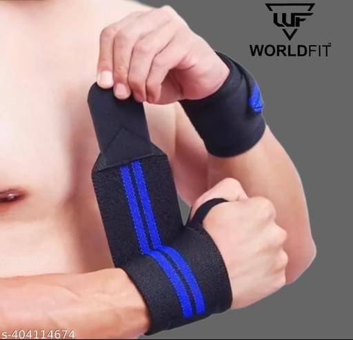     			Worldfit Wrist Band for Wrist Support and Pain Relief Men and Women Hand Wraps, Assorted Colors (Pack of 2)