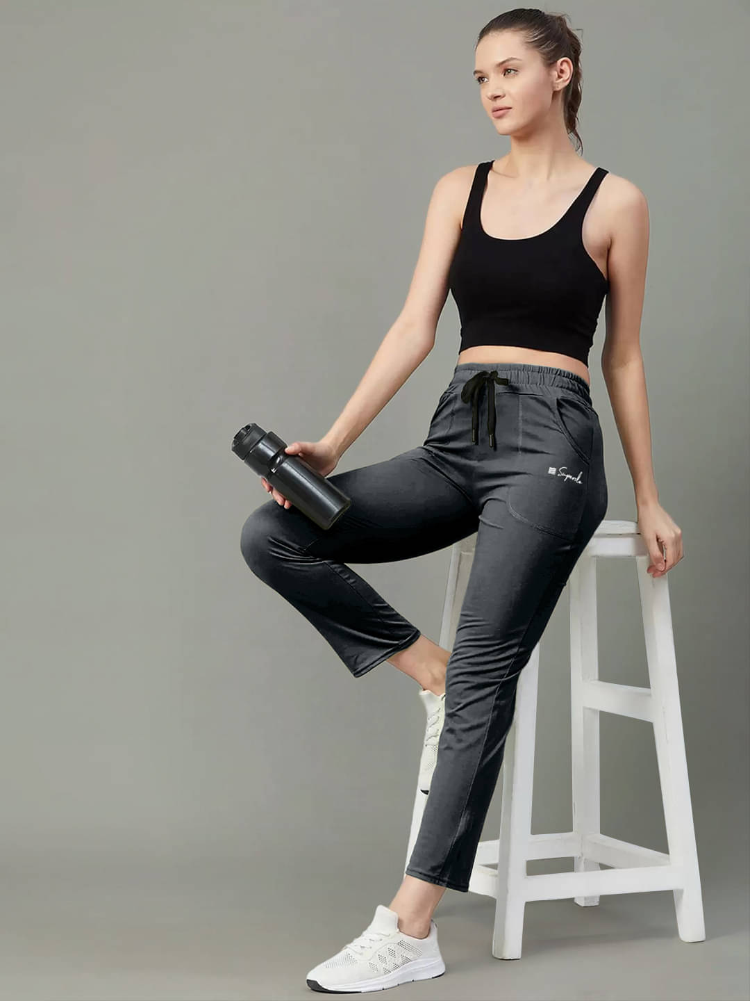     			1 Stop Fashion Women Cotton Casual Trousers ( Dark Grey )