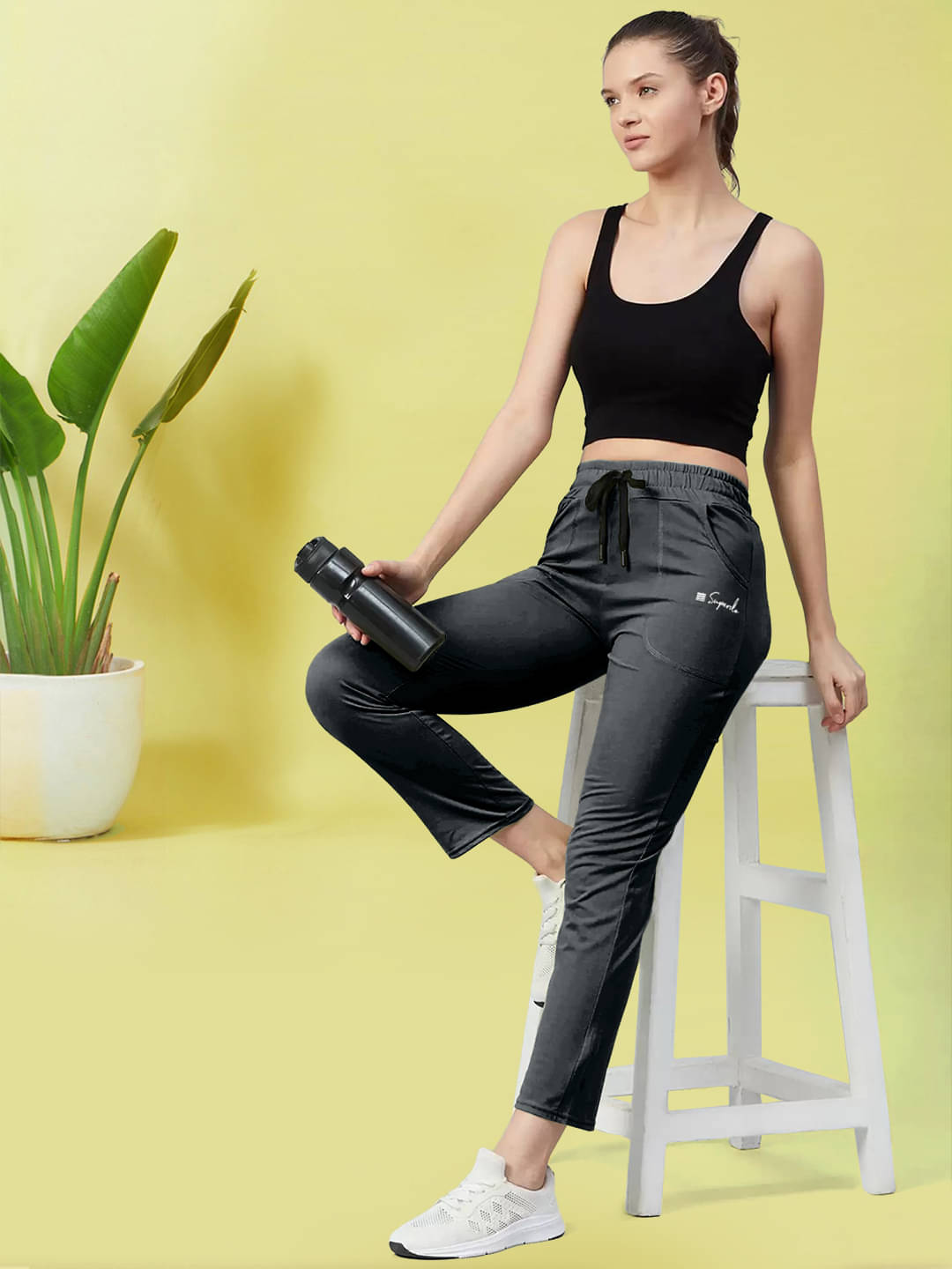     			1 Stop Fashion Women Cotton Casual Trousers ( Dark Grey )