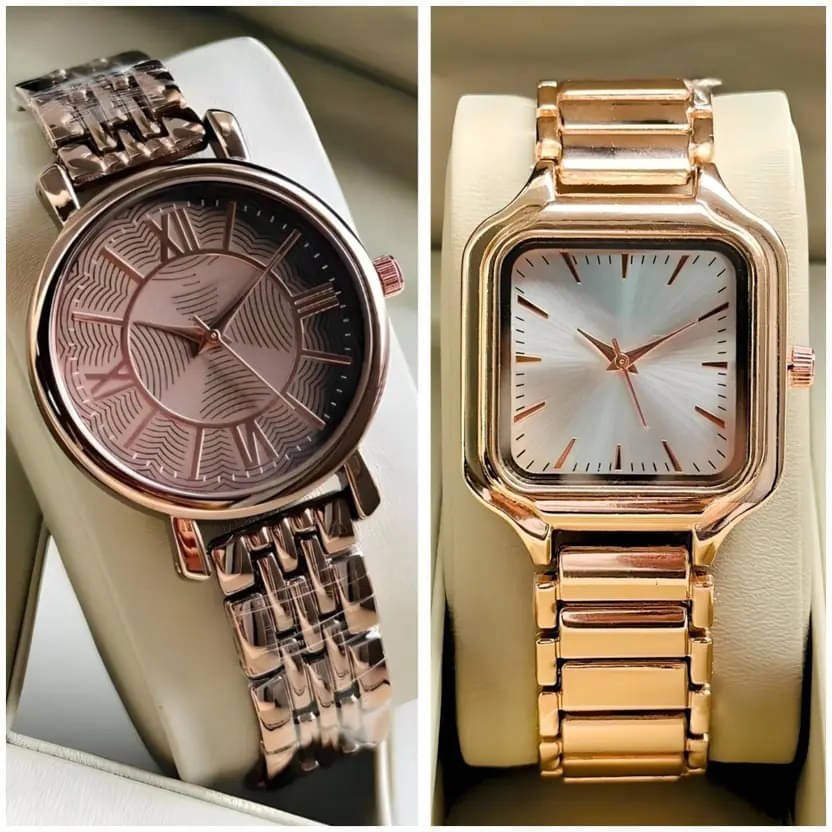     			AKS Brown Metal Analog Womens Watch