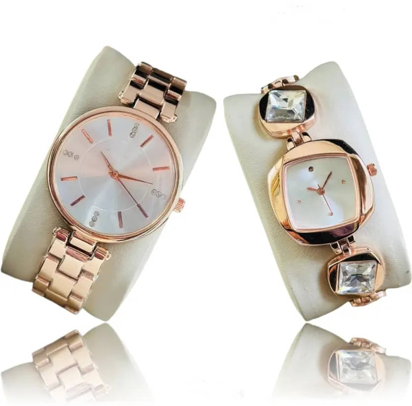     			AKS Brown Metal Analog Womens Watch