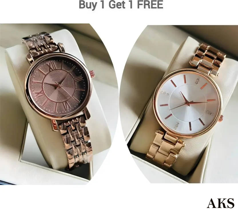     			AKS Rose Gold Metal Analog Womens Watch