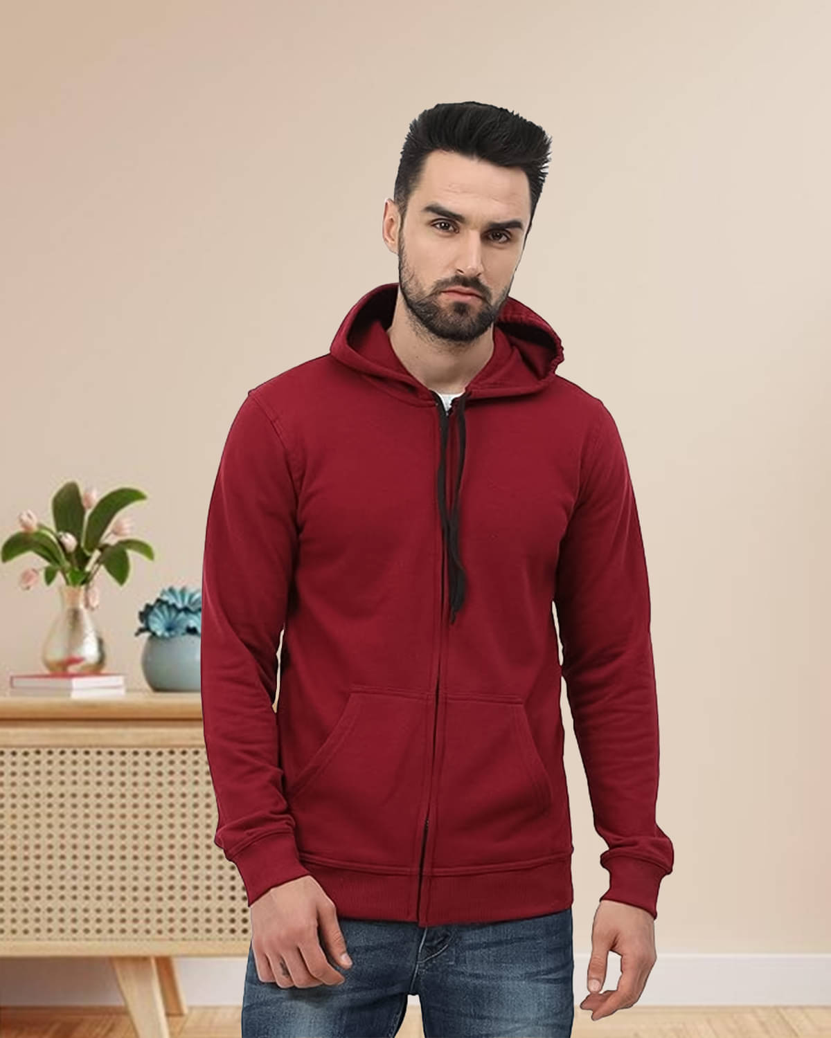     			ATIGIANO APPAREL Fleece Hooded Men's Sweatshirt - Maroon ( Pack of 1 )