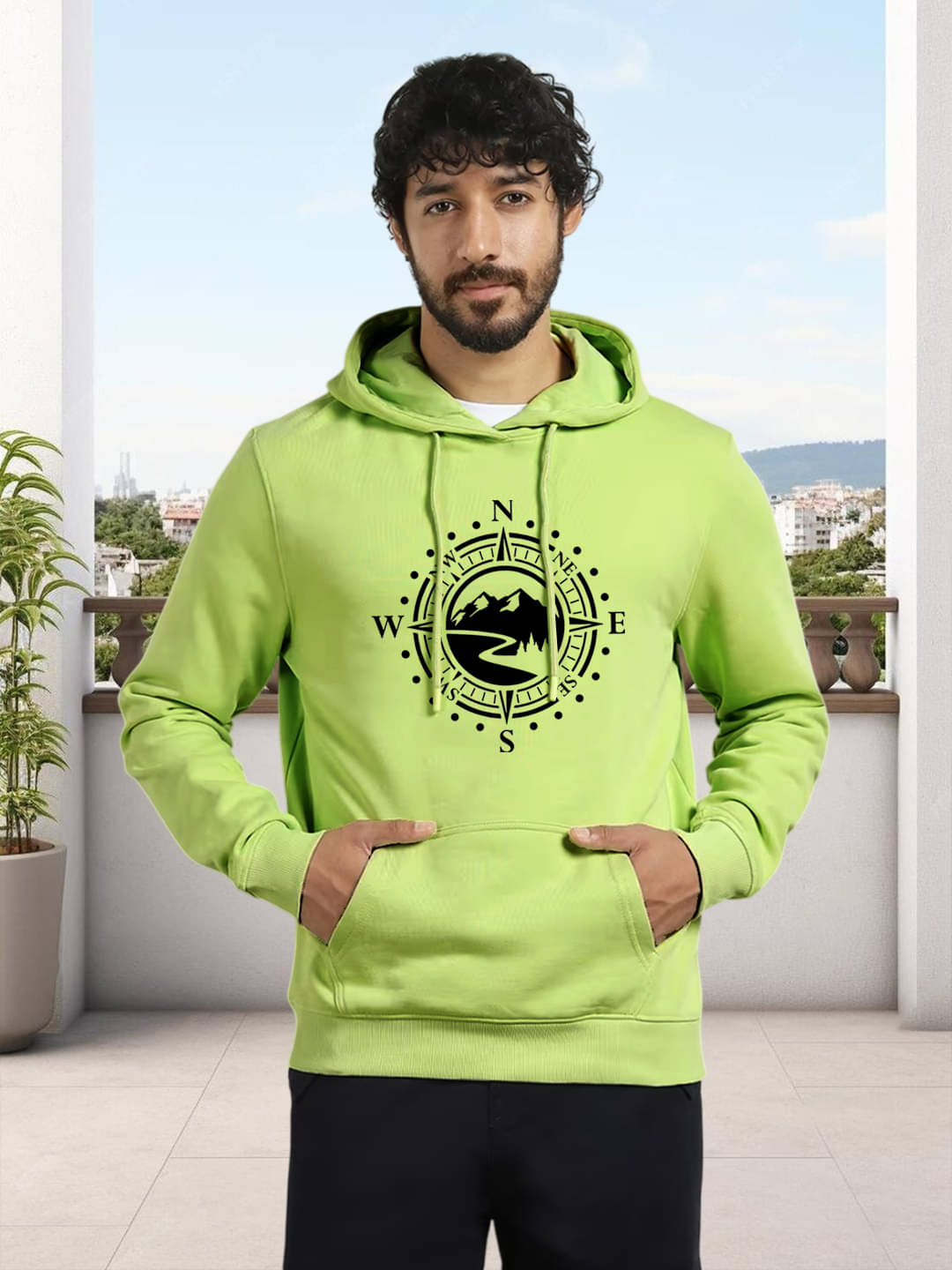     			ATIGIANO APPAREL Fleece Hooded Men's Sweatshirt - Green ( Pack of 1 )