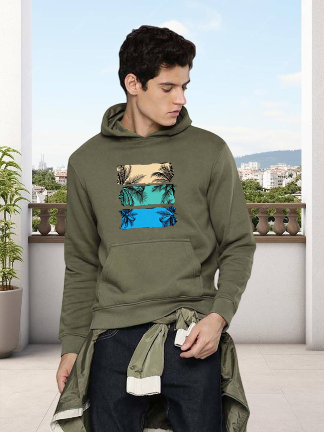 ATIGIANO APPAREL Fleece Hooded Men's Sweatshirt - Olive ( Pack of 1 ) ATIGIANO APPAREL Fleece Hooded Men's Sweatshirt - Olive ( Pack of 1 )