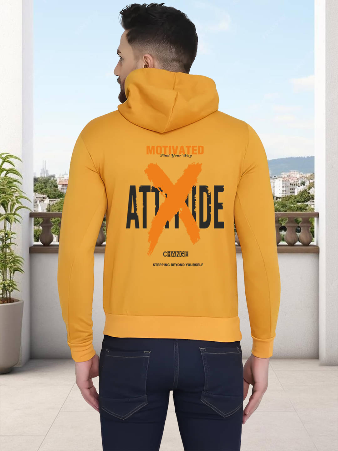 ATIGIANO APPAREL Fleece Hooded Men's Sweatshirt - Yellow ( Pack of 1 ) ATIGIANO APPAREL Fleece Hooded Men's Sweatshirt - Yellow ( Pack of 1 )