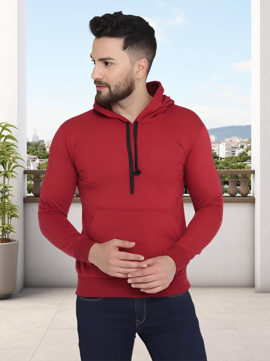 ATIGIANO APPAREL Fleece Hooded Men's Sweatshirt - Maroon ( Pack of 1 )     			ATIGIANO APPAREL Fleece Hooded Men's Sweatshirt - Maroon ( Pack of 1 )