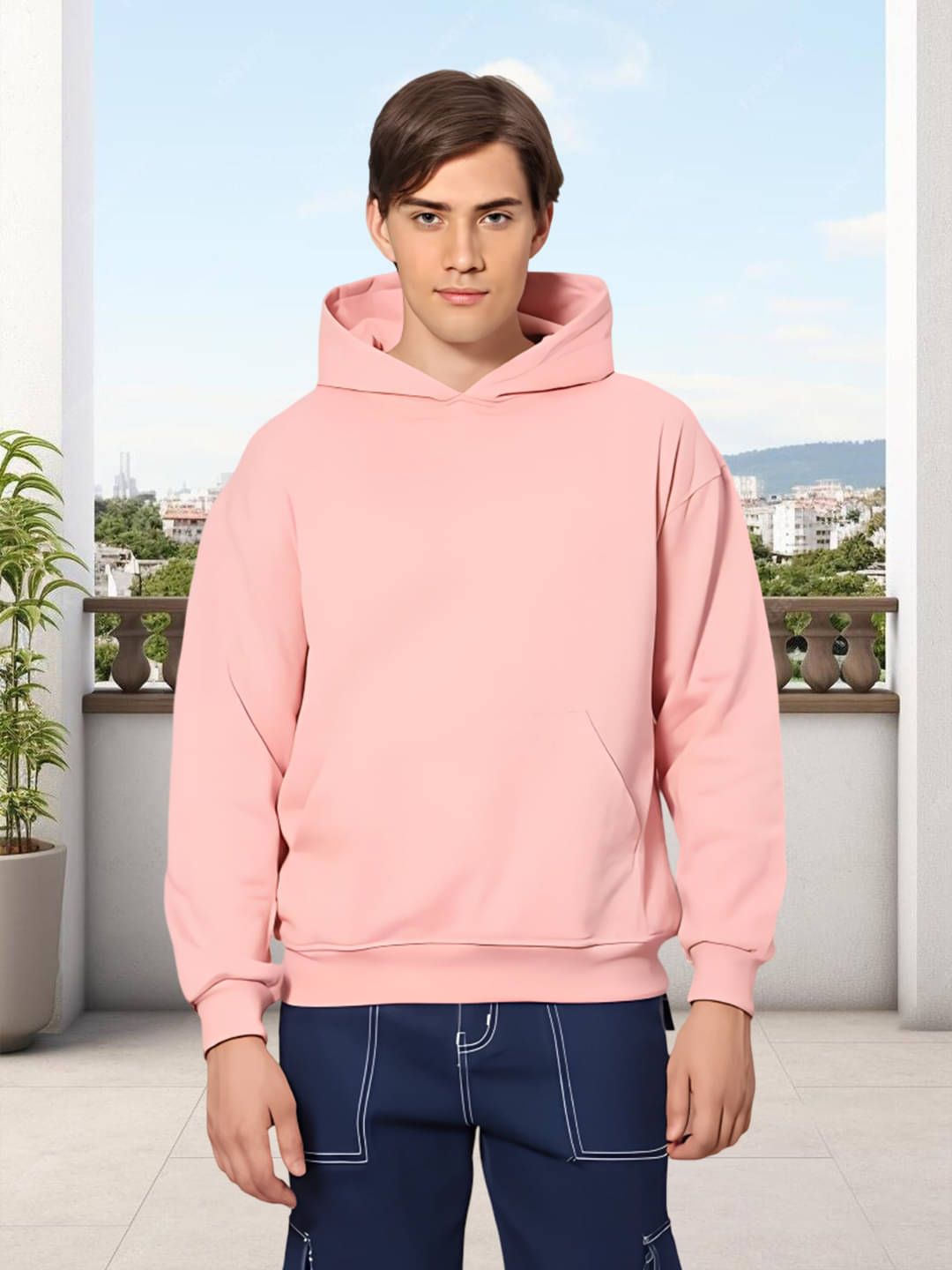 ATIGIANO APPAREL Fleece Hooded Men's Sweatshirt - Peach ( Pack of 1 ) ATIGIANO APPAREL Fleece Hooded Men's Sweatshirt - Peach ( Pack of 1 )