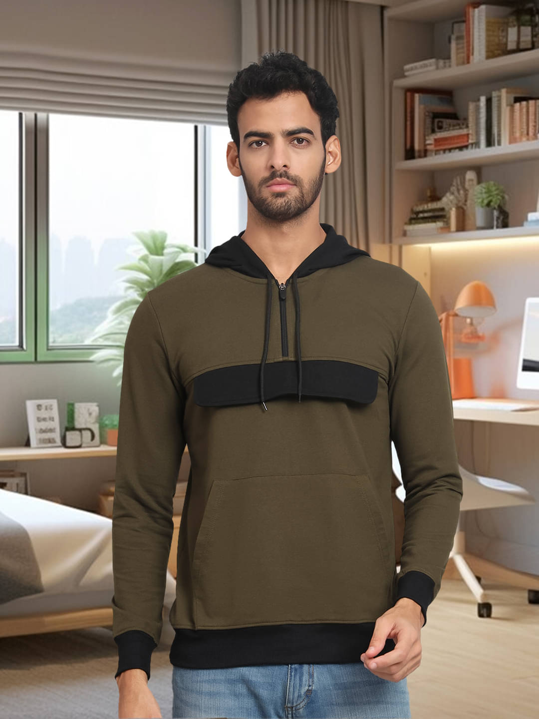 ATIGIANO APPAREL Fleece Hooded Men's Sweatshirt - Olive ( Pack of 1 )     			ATIGIANO APPAREL Fleece Hooded Men's Sweatshirt - Olive ( Pack of 1 )