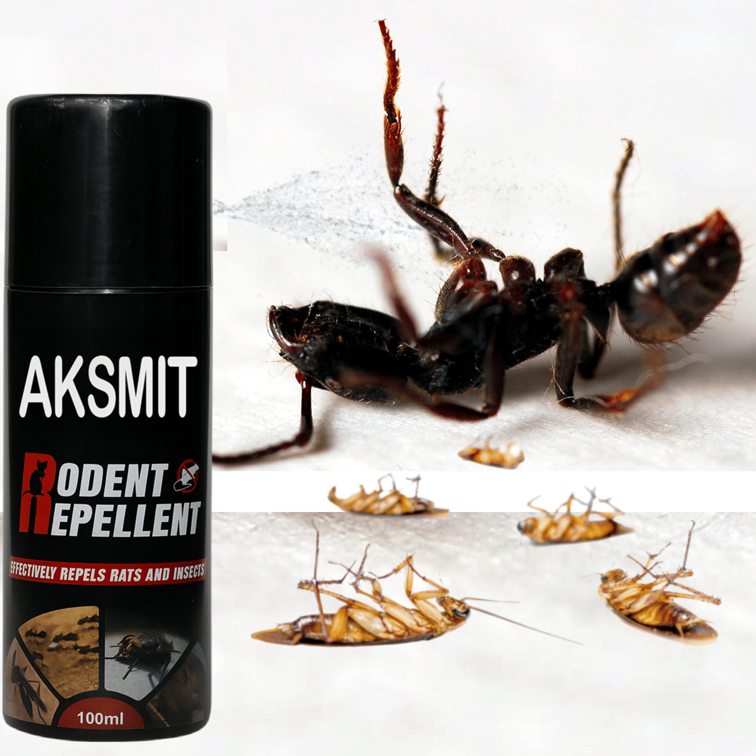     			Aksmit Repellent Control Spray For Home | Ant, Cockroach, Rat, Lizard, Bedbugs, Spider | Snake | 100% Natural No Kill Just Repel Easy To Use Non Toxic (100Ml) (PACK OF 1)