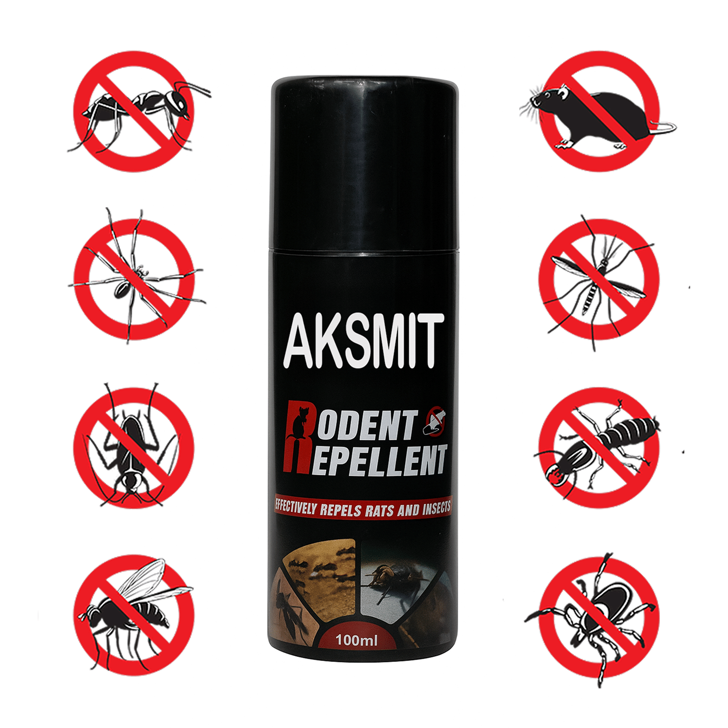     			Aksmit Repellent Control Spray For Home | Ant, Cockroach, Rat, Lizard, Bedbugs, Spider | Snake | 100% Natural No Kill Just Repel Easy To Use Non Toxic (100Ml) (PACK OF 1)