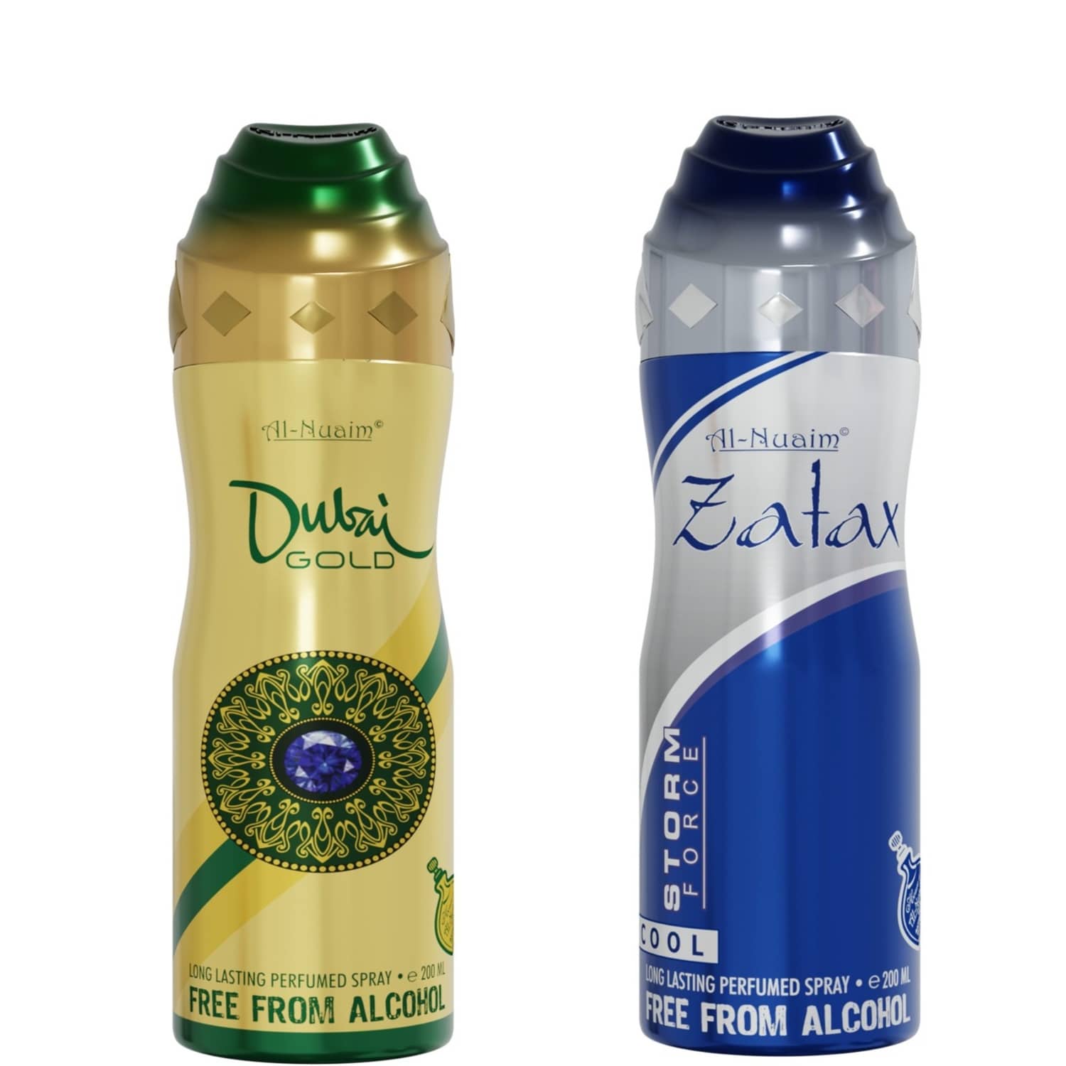 Al-Nuaim Dubai Gold & Zatak No Alcohol Deo Deodorant Spray for Unisex 100 ml ( Pack of 2 )