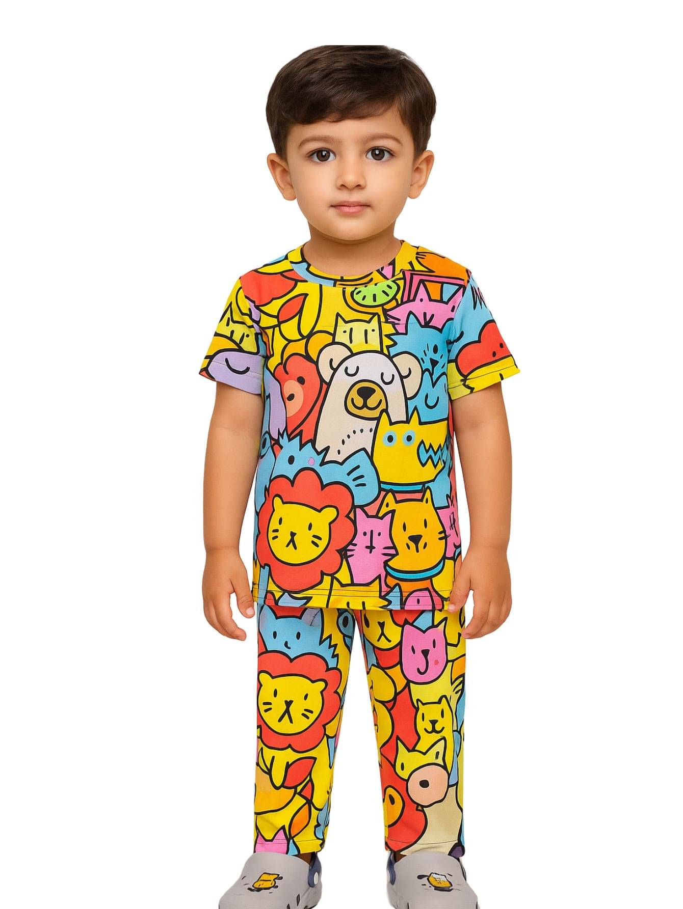 Alanta Pack of 1 Boys Cotton Blend Nightsuit Set ( Multicolor )     			Alanta Pack of 1 Boys Cotton Blend Nightsuit Set ( Multicolor )