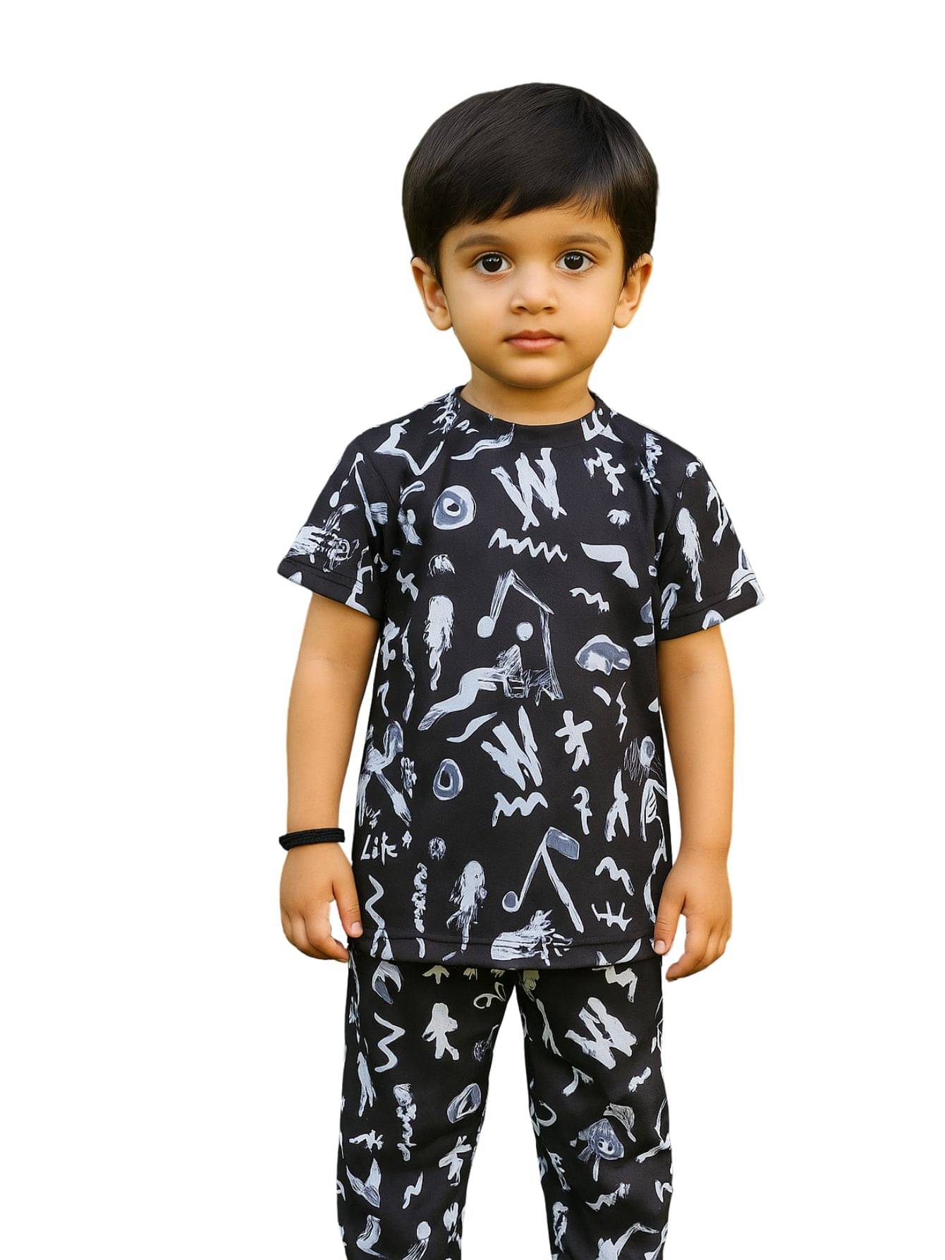     			Alanta Pack of 1 Boys Cotton Blend Nightsuit Set ( black )