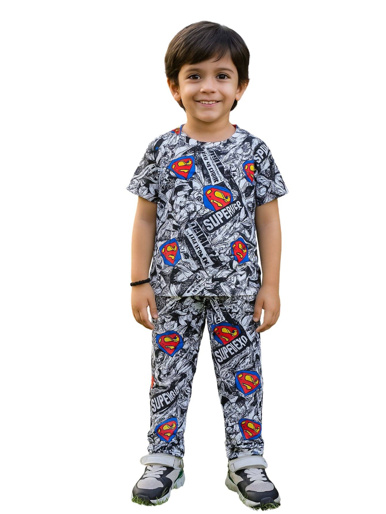 Alanta Pack of 1 Boys Cotton Blend Nightsuit Set ( black ) Alanta Pack of 1 Boys Cotton Blend Nightsuit Set ( black )