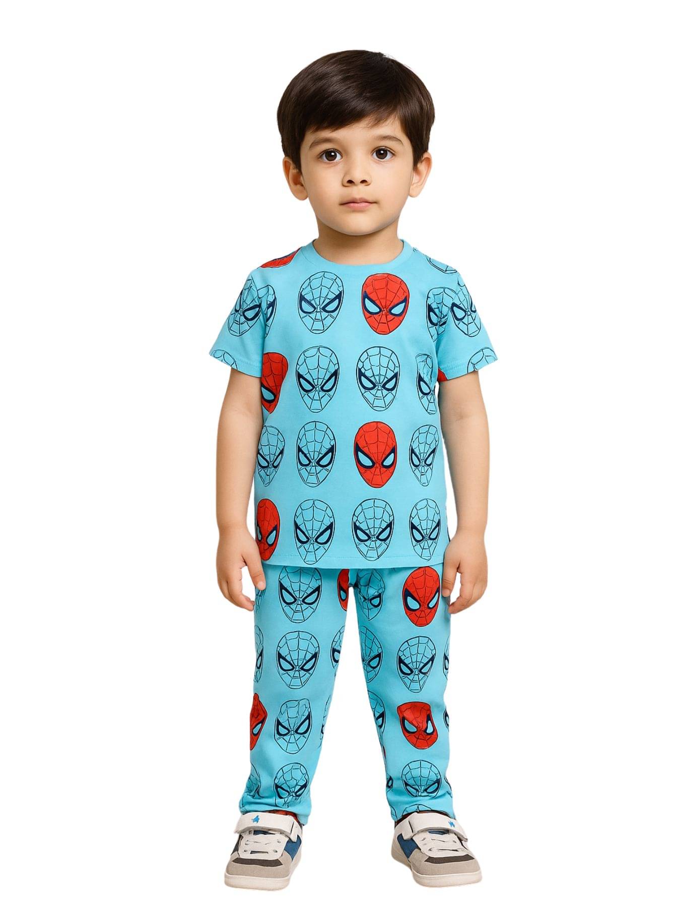     			Alanta Pack of 1 Boys Cotton Blend Nightsuit Set ( Blue )