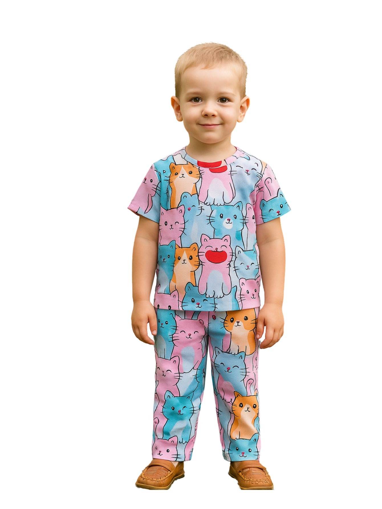     			Alanta Pack of 1 Boys Cotton Blend Nightsuit Set ( Pink )