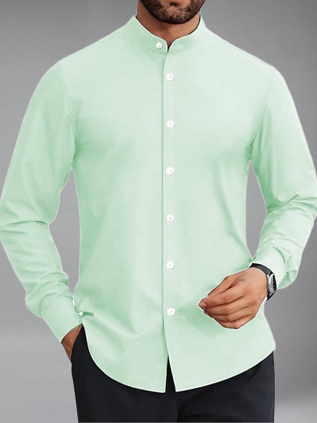     			Apektra Cotton Blend Slim Fit Solids Full Sleeves Men's Casual Shirt - Light Blue ( Pack of 1 )