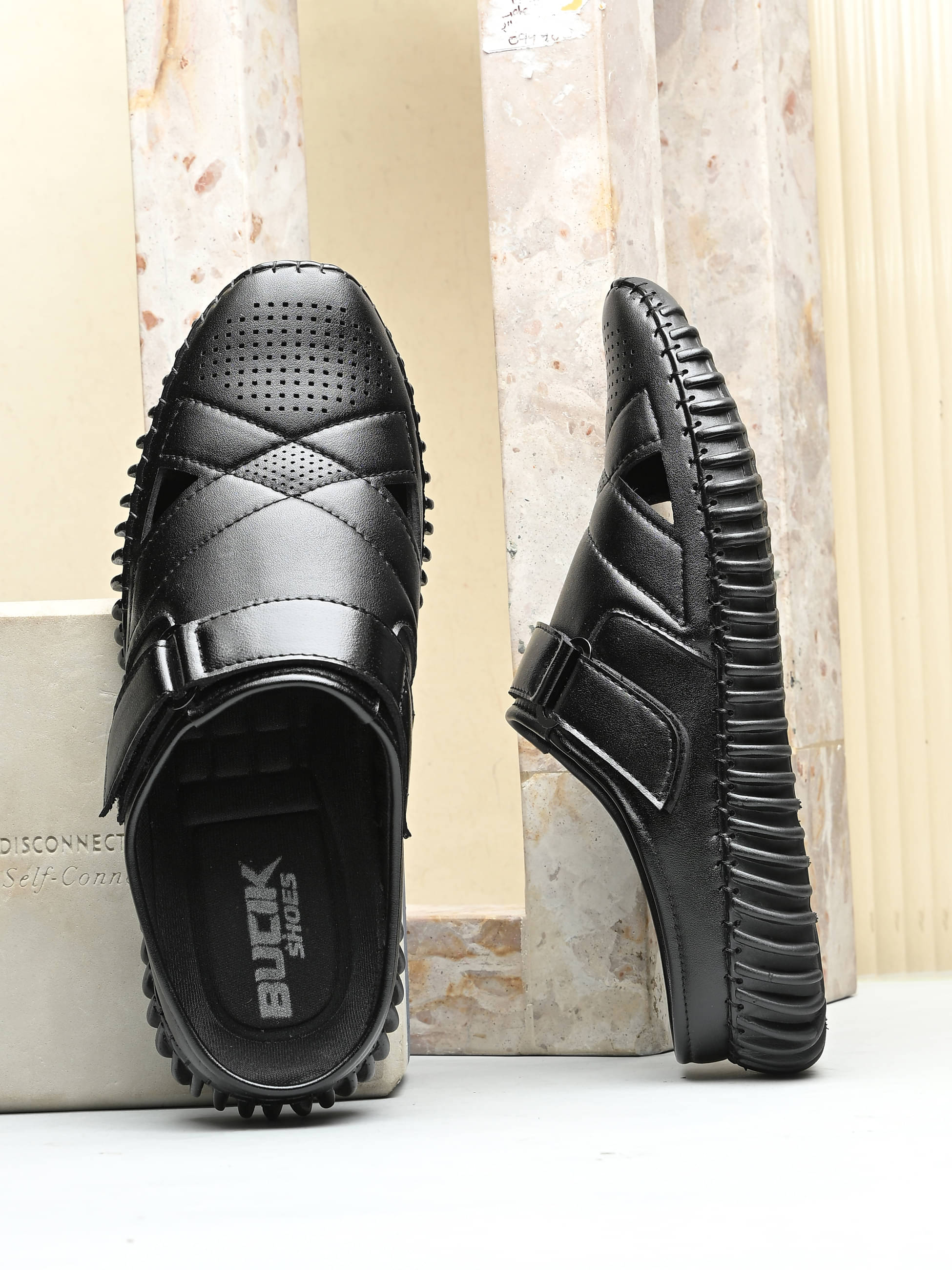     			Bucik - Black Men's Sandals