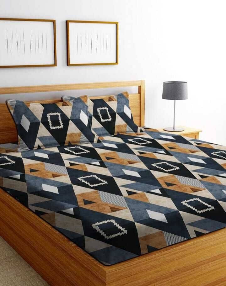     			CottonDreamz Microfiber 1 Double Bedsheet with 2 Pillow Covers ( Multicolor )