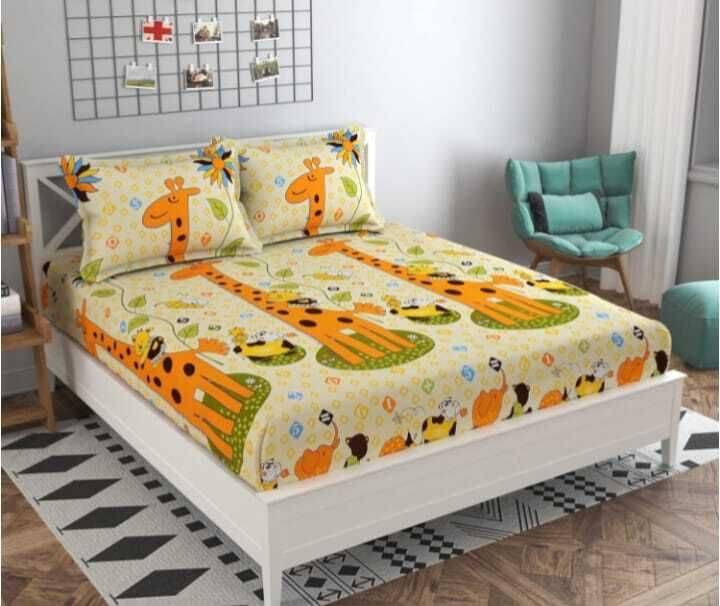    			CottonDreamz Microfiber 1 Double Bedsheet with 2 Pillow Covers ( Multicolor )