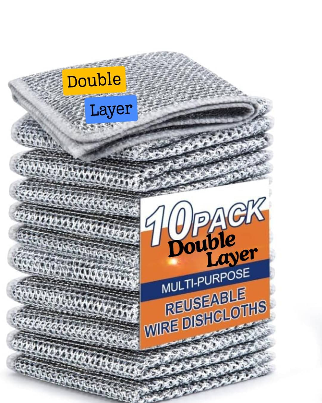     			Double layer Dish Cloth Pack of 10
