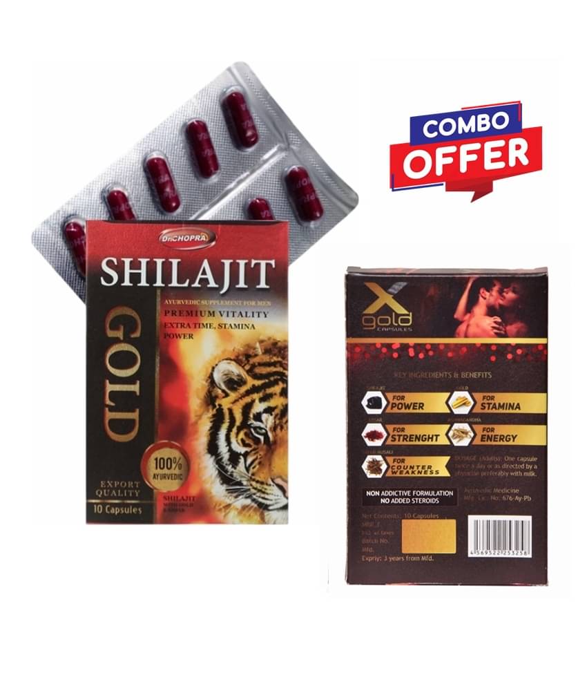     			Dr Chopra Shilajit Gold & X Gold Capsule 10 no.s combo pack of 2