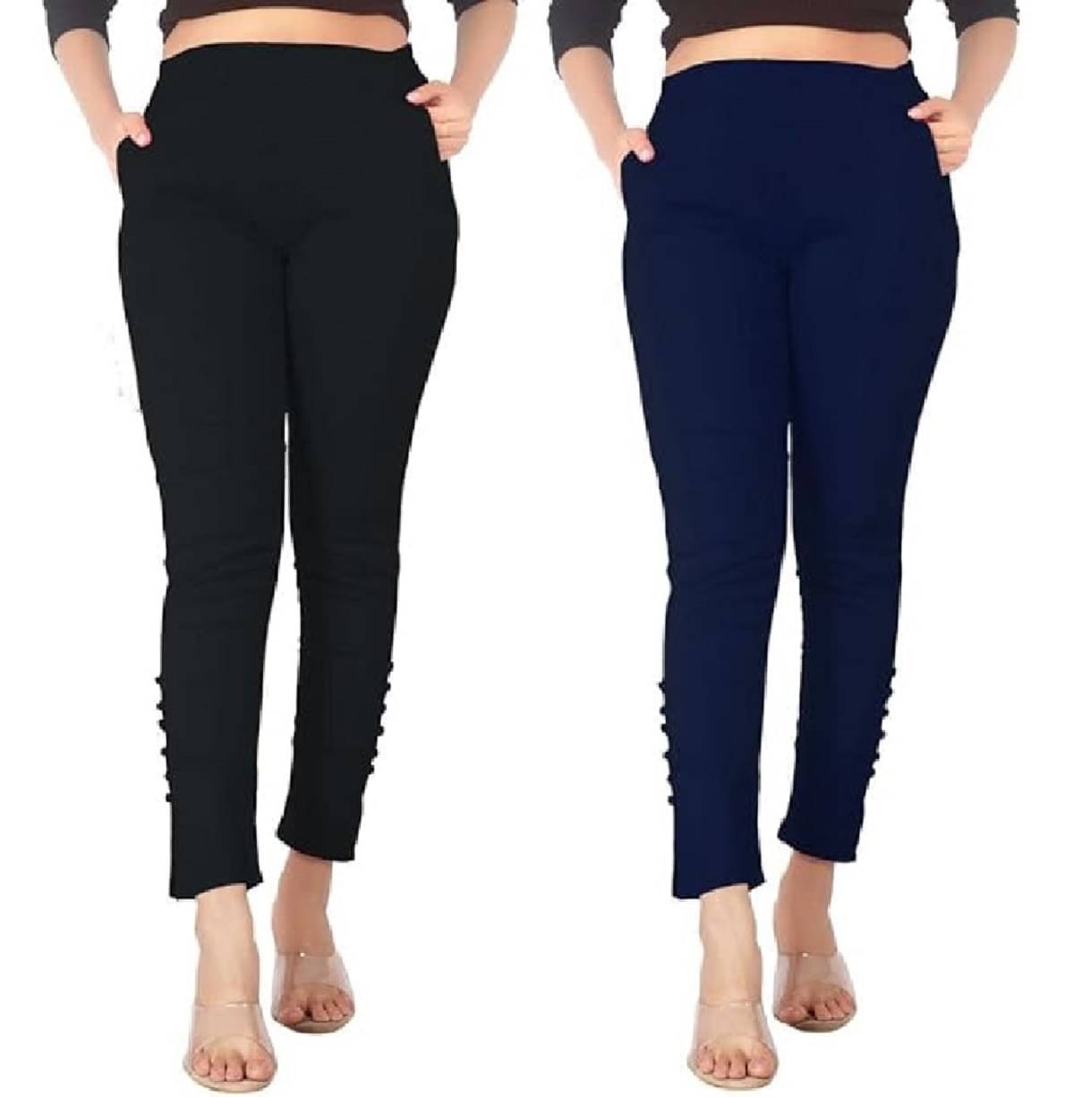    			FeelBlue Pack of 2 Cotton Blend Women Straight Pant ( Multicolor 1 )