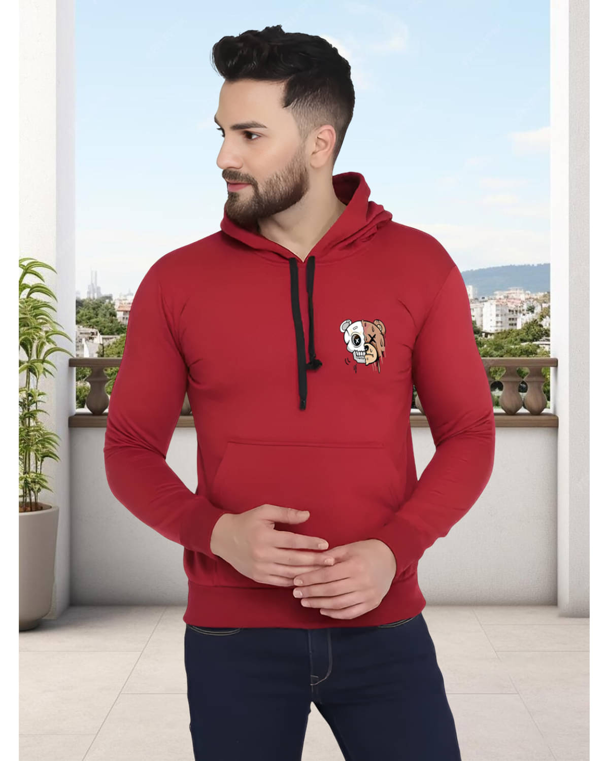 Glito Fleece Hooded Men's Sweatshirt - Maroon ( Pack of 1 ) Glito Fleece Hooded Men's Sweatshirt - Maroon ( Pack of 1 )