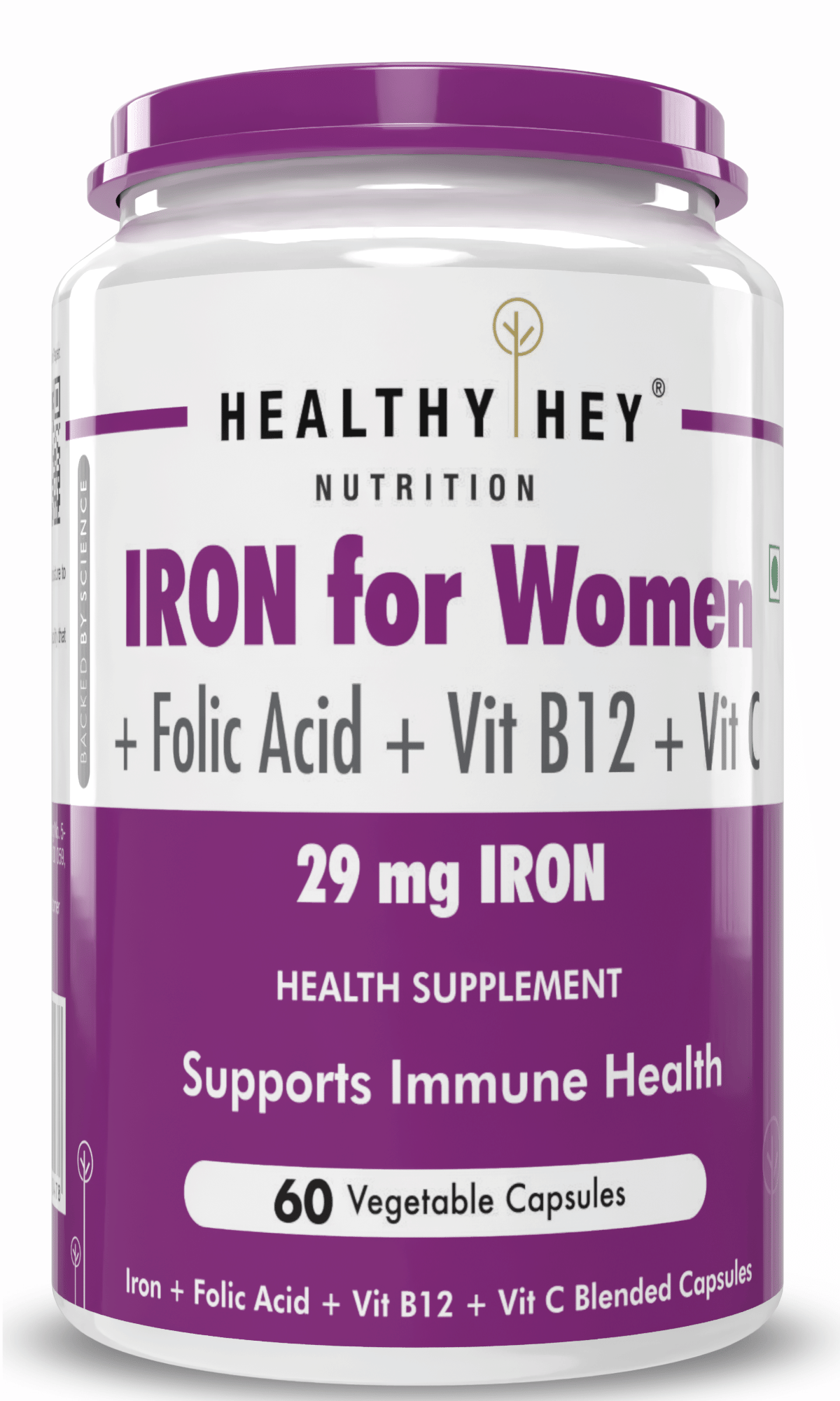     			HEALTHYHEY NUTRITION Iron Supplement for Women -100% Chelated 21 mg Capsule