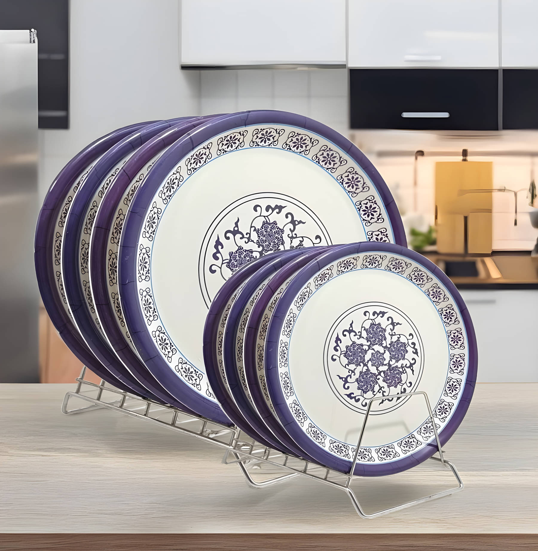 Inpro 8 Pcs Melamine Multi Color Full Plate & Half Plate     			Inpro 8 Pcs Melamine Multi Color Full Plate & Half Plate