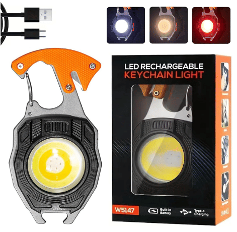     			Keychain LED Flashlight,Rechargeable Flashlights Torch 7 Light Mode with Lighter Multicolor Hand Torch ( Pack of 1 )