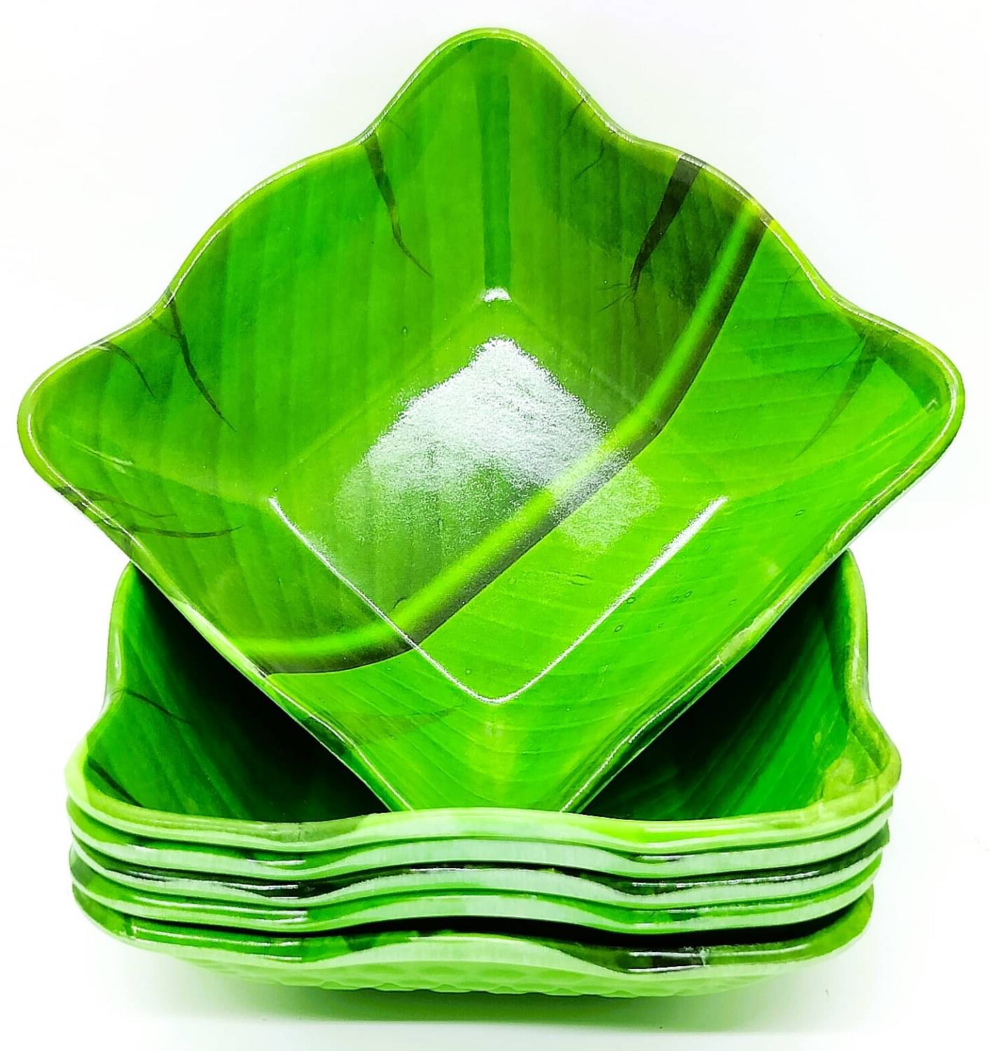 Laserbot Kella PATTA Melamine Melamine Printed Dessert Bowl 12 cm ( Set of 6 ) Green Laserbot Kella PATTA Melamine Melamine Printed Dessert Bowl 12 cm ( Set of 6 ) Green