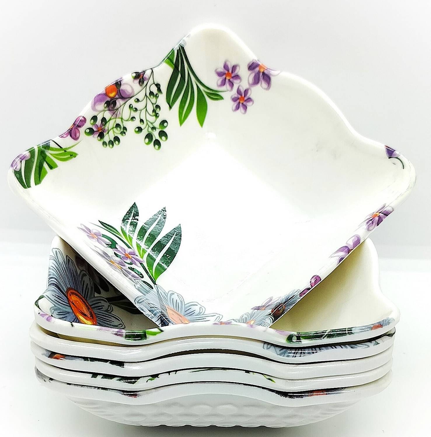     			Laserbot SERVING BOWL, EATING BOWL Melamine Printed Serving Bowl 13 cm ( Set of 6 ) White