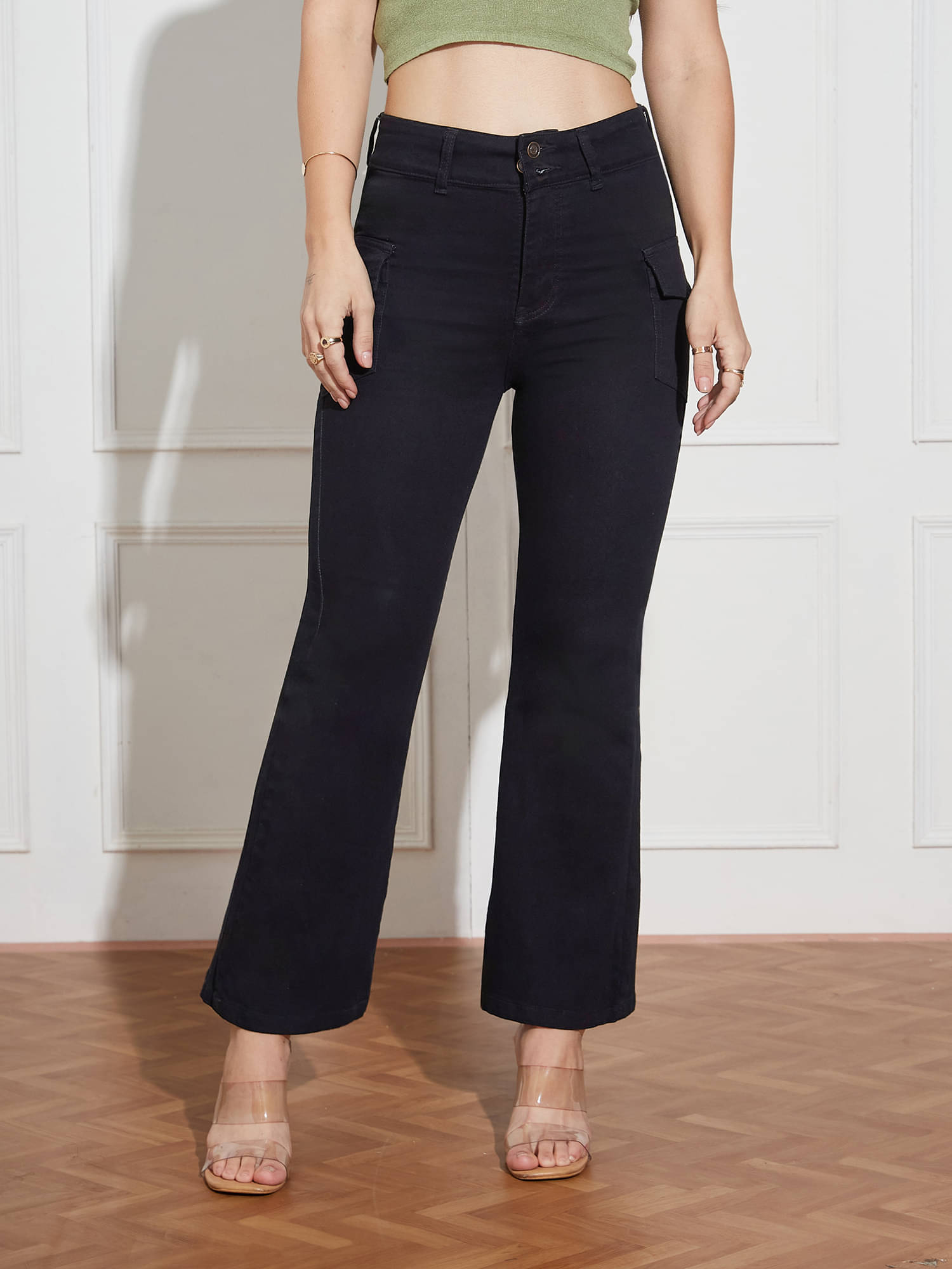     			Miss Chase Women's Bootcut High-Rise Jeans ( Black )
