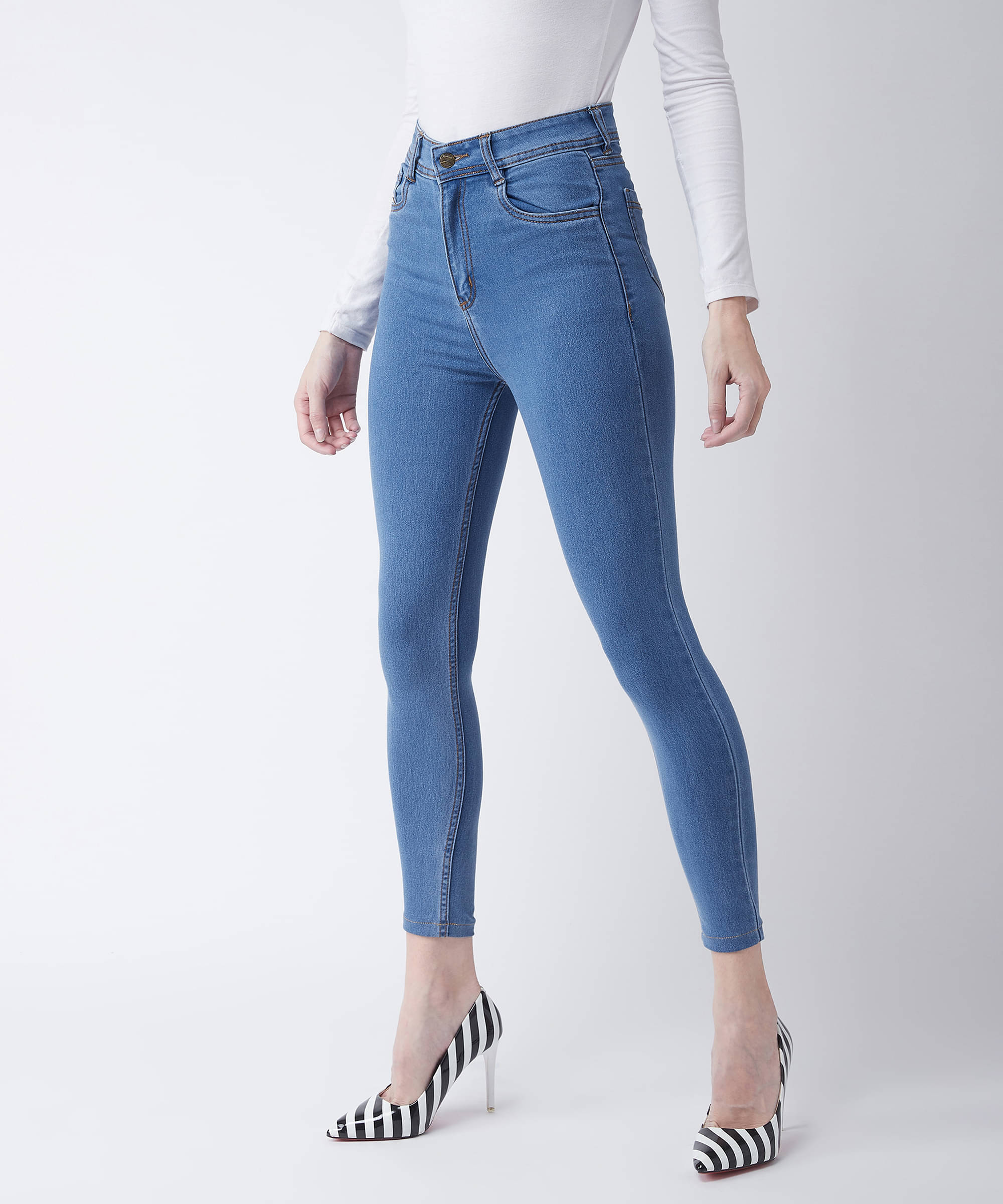     			Miss Chase Women's Skinny Fit High-Rise Jeans ( Blue )