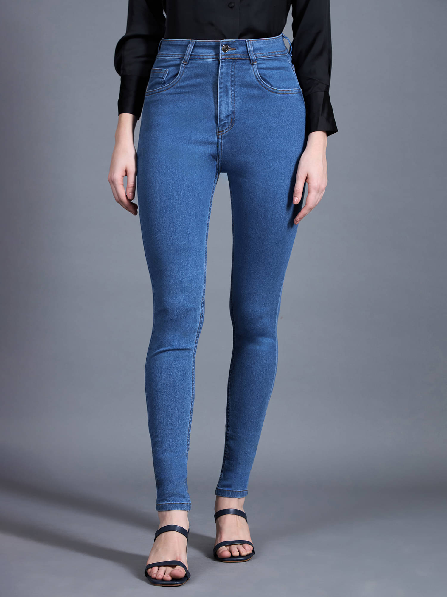     			Miss Chase Women's Skinny Fit High-Rise Jeans ( Blue )