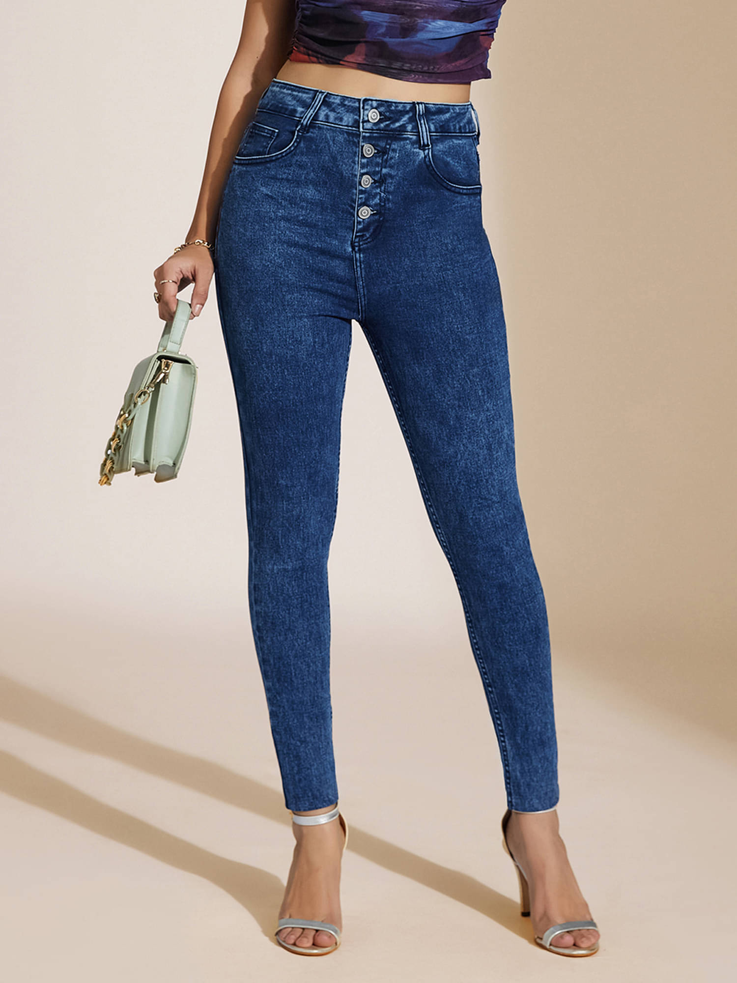     			Miss Chase Women's Skinny Fit High-Rise Jeans ( Blue )