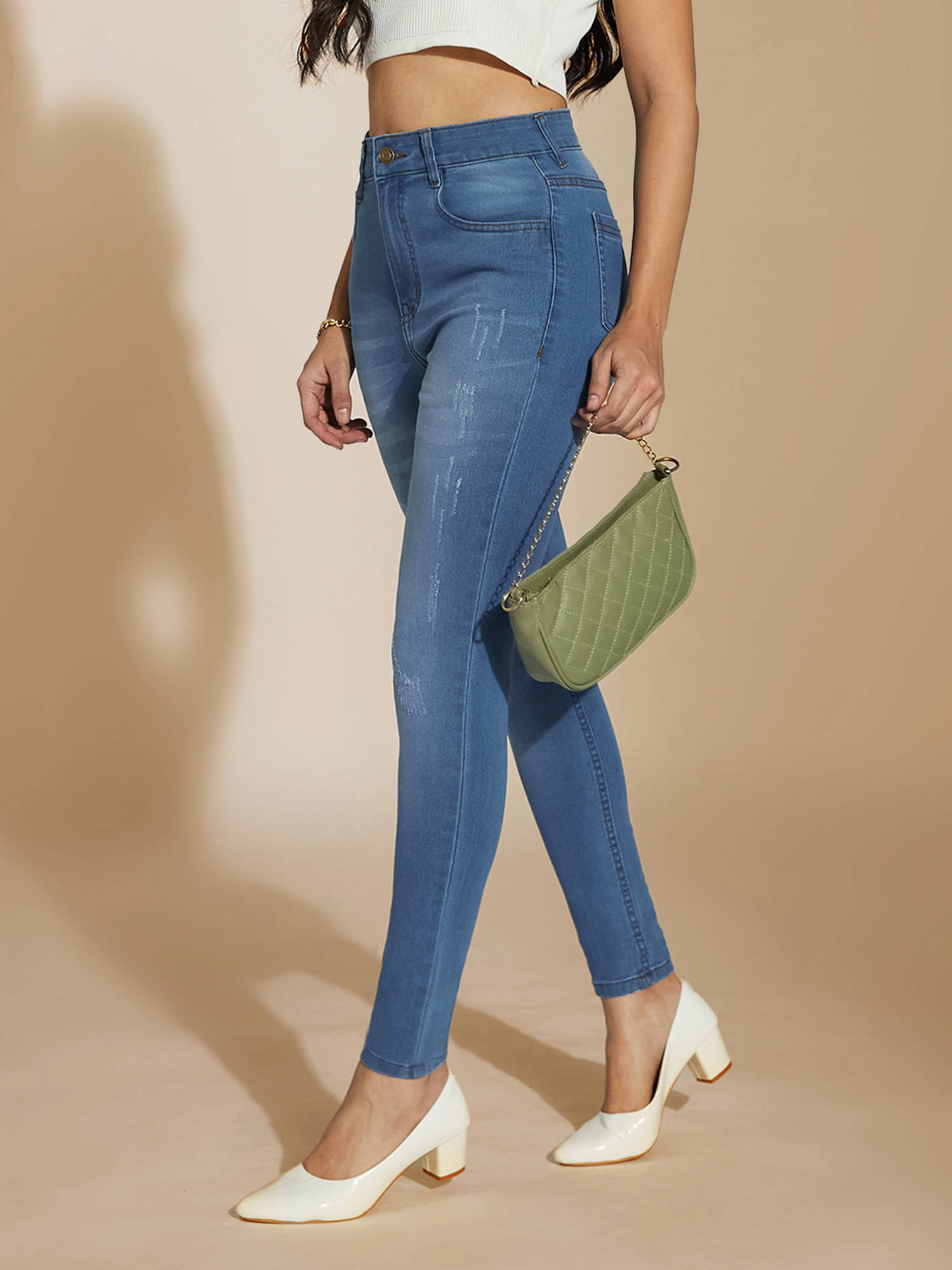     			Miss Chase Women's Skinny Fit High-Rise Jeans ( Blue )