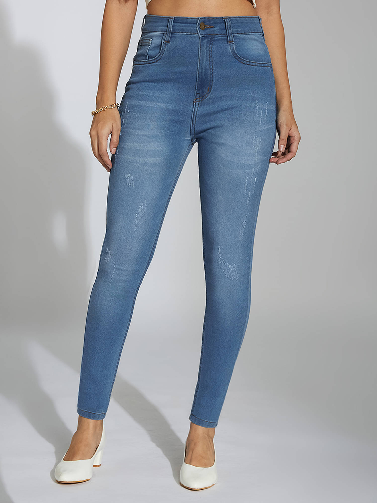    			Miss Chase Women's Skinny Fit High-Rise Jeans ( Blue )