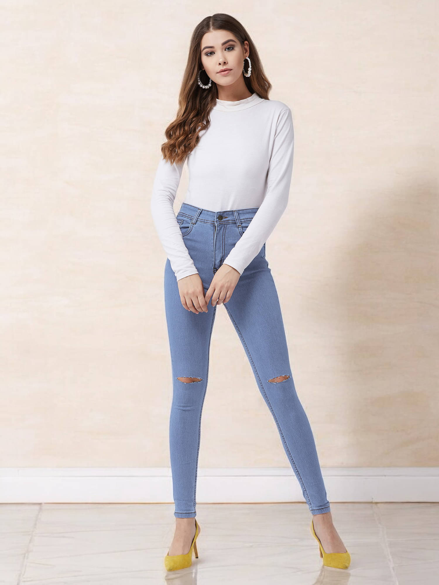     			Miss Chase Women's Skinny Fit High-Rise Jeans ( Blue )